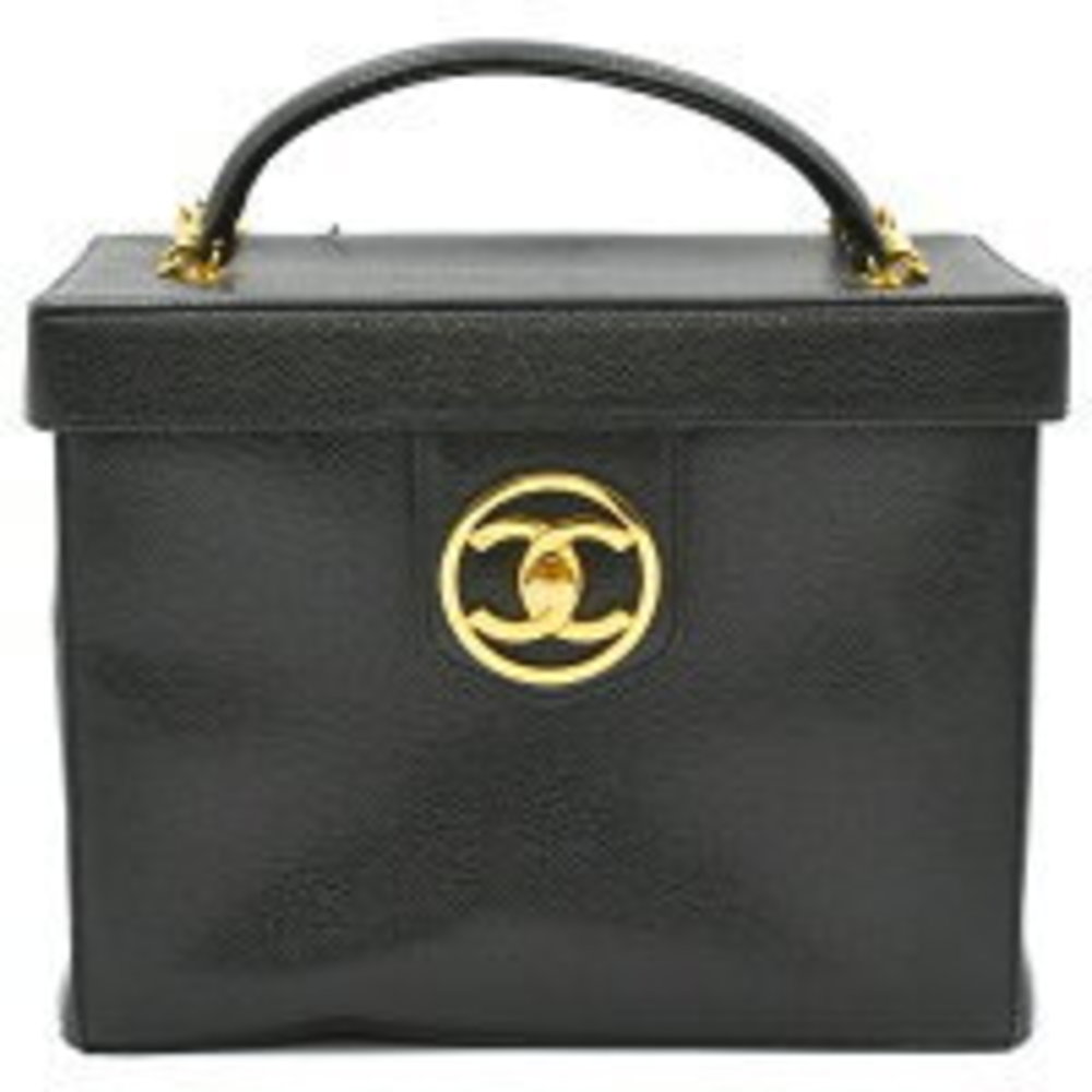 Chanel Cocomark Vanity Black caviar skin GD seal Handbag bag